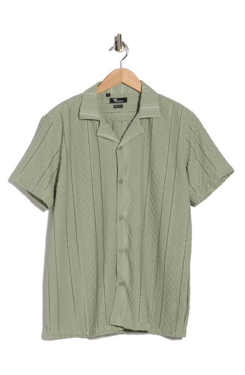 Modern Fit Textured Camp Shirt