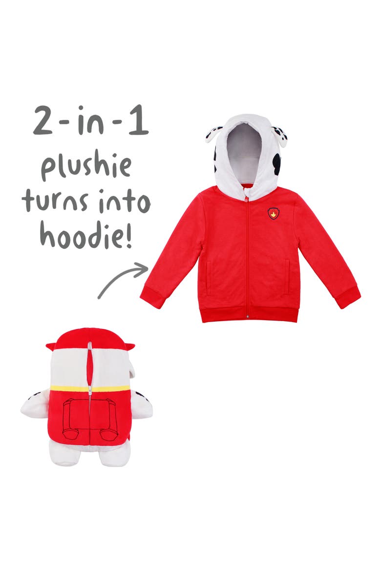 Marshall 2-in-1 Stuffed Animal Hoodie, Alternate, color, RED MIX