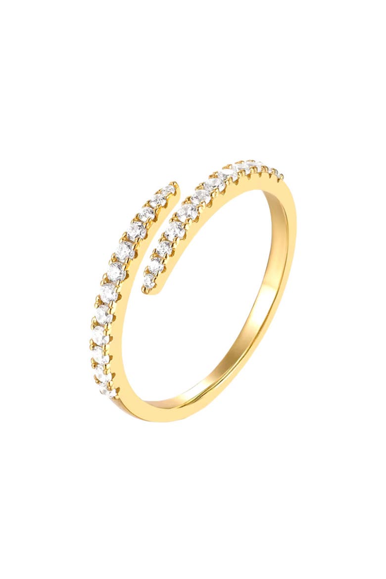 Aurora Modern Open Spiral Ring with AAAAA Cubic Zirconia, Alternate, color, Gold