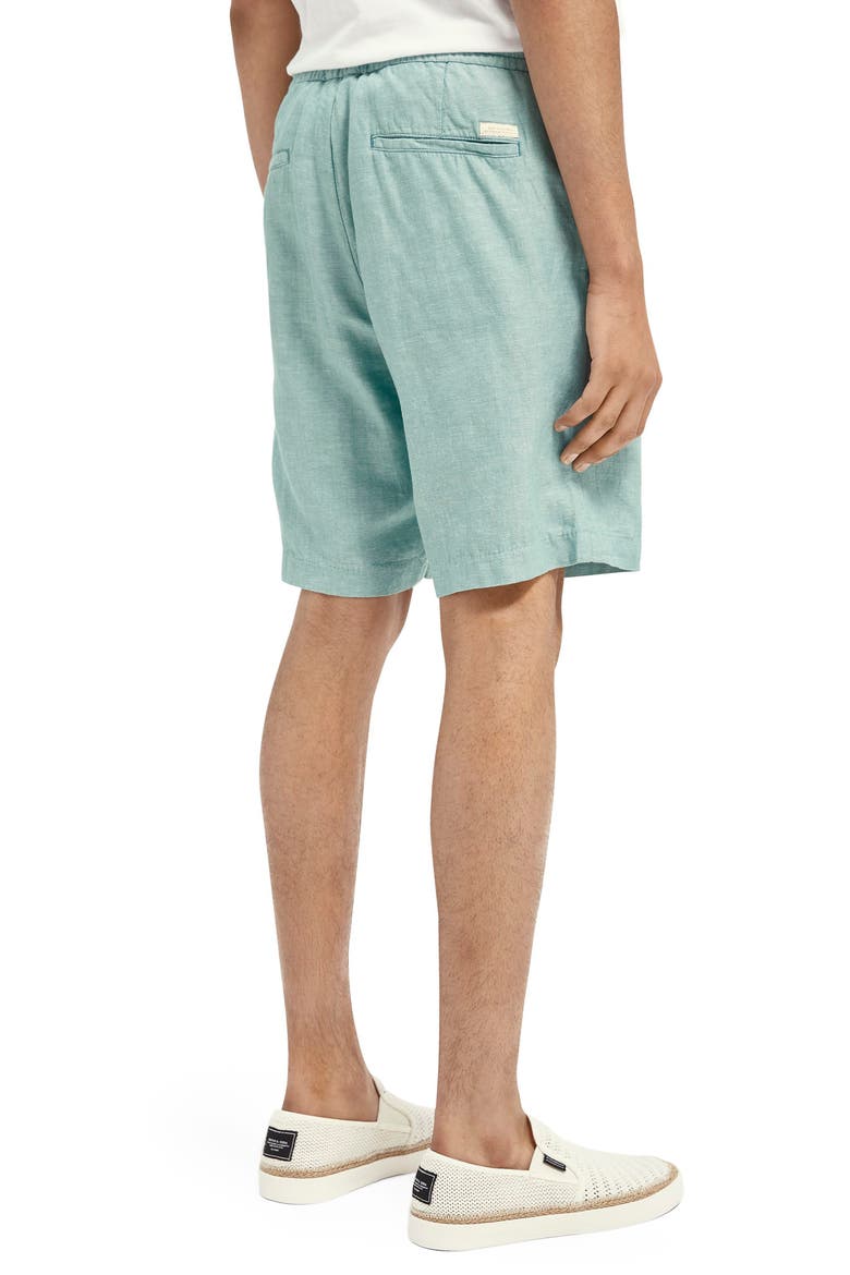 Organic Cotton & Linen Drawstring Shorts, Alternate, color, SAGE