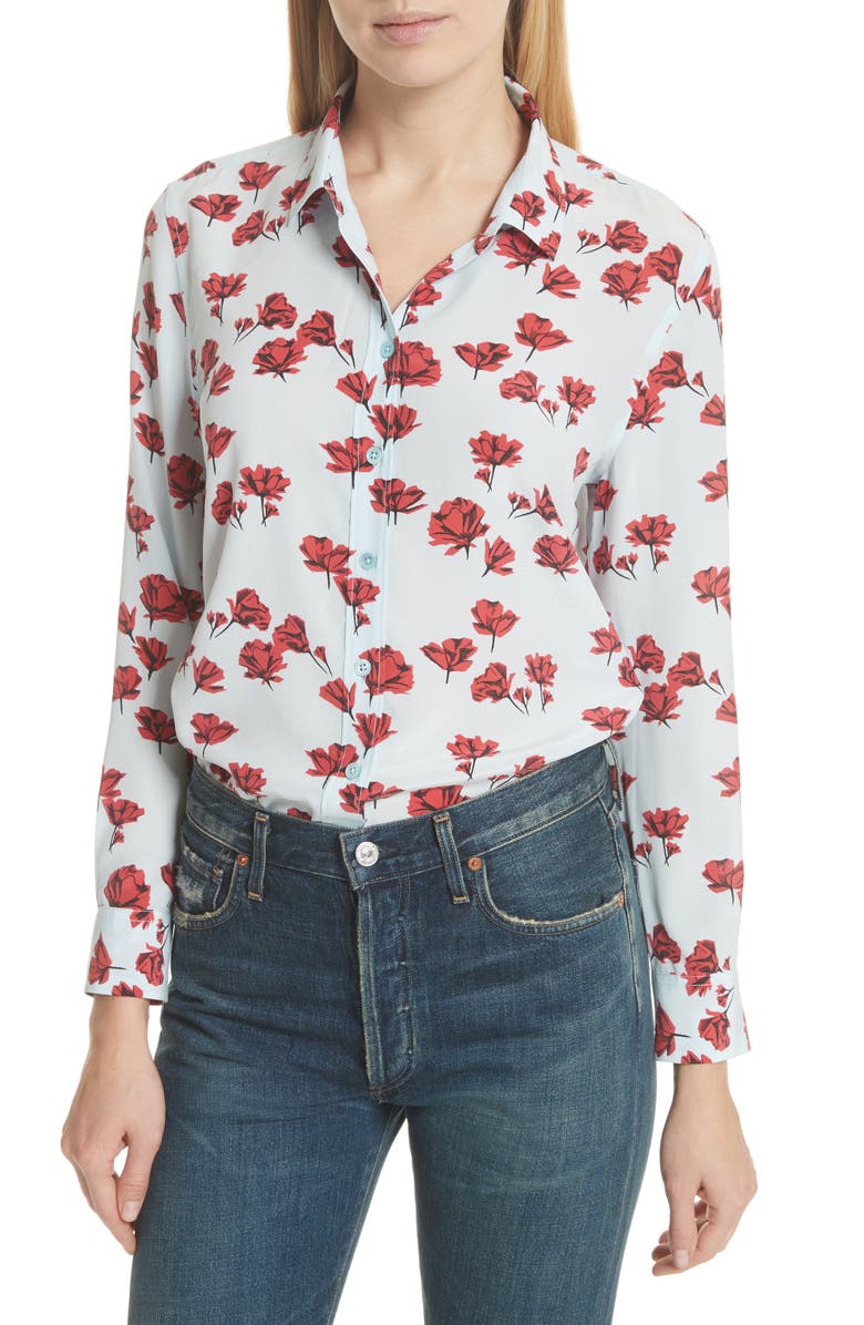 Equipment Leema Floral Silk Shirt, Main, color,