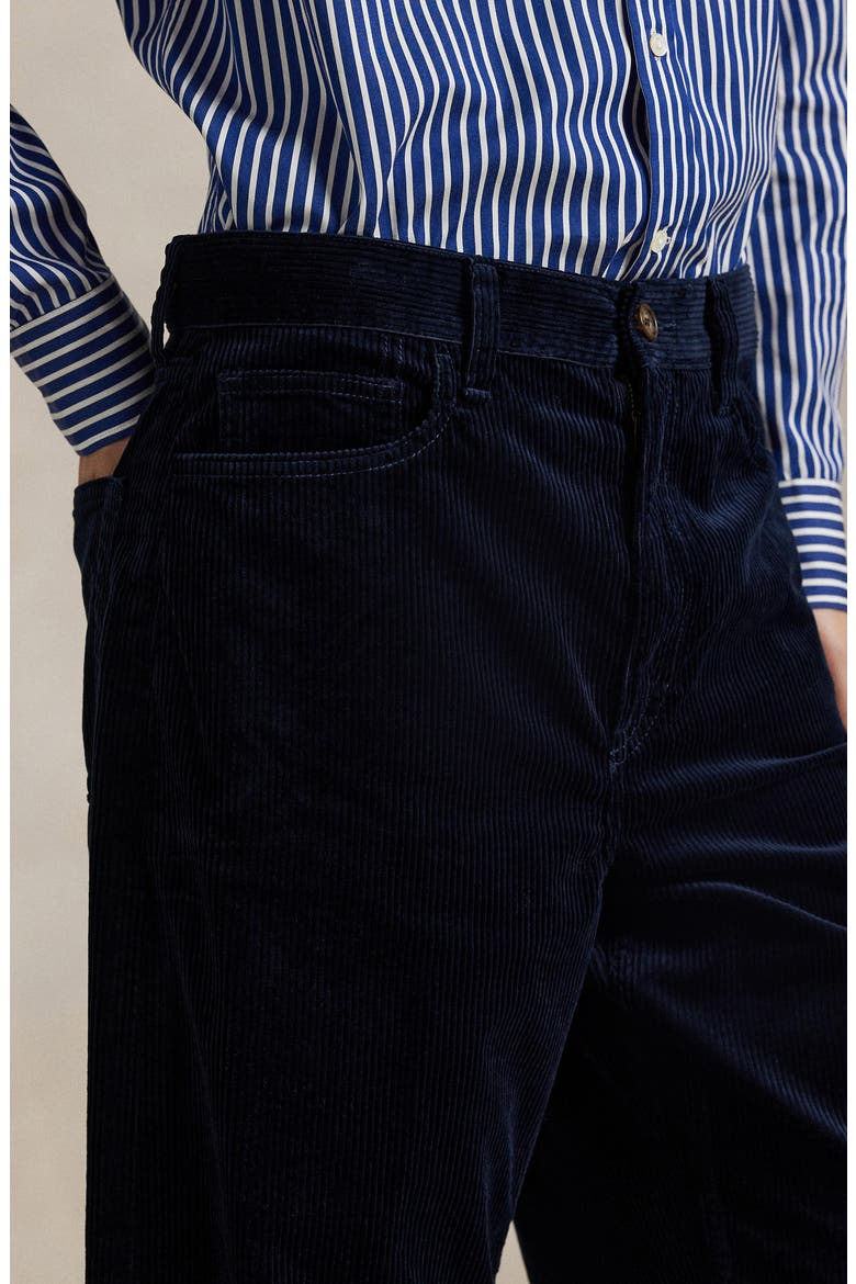 Wide Leg Crop Corduroy Pants, Alternate, color, NAVY