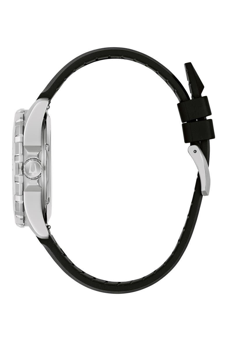 Marine Star Series B Rubber Strap Watch, 41mm, Alternate, color, BLACK
