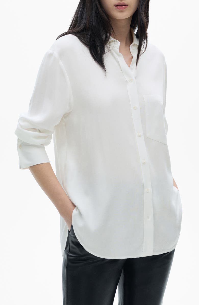 MANGO Flowy Button-Up Shirt, Main, color, 