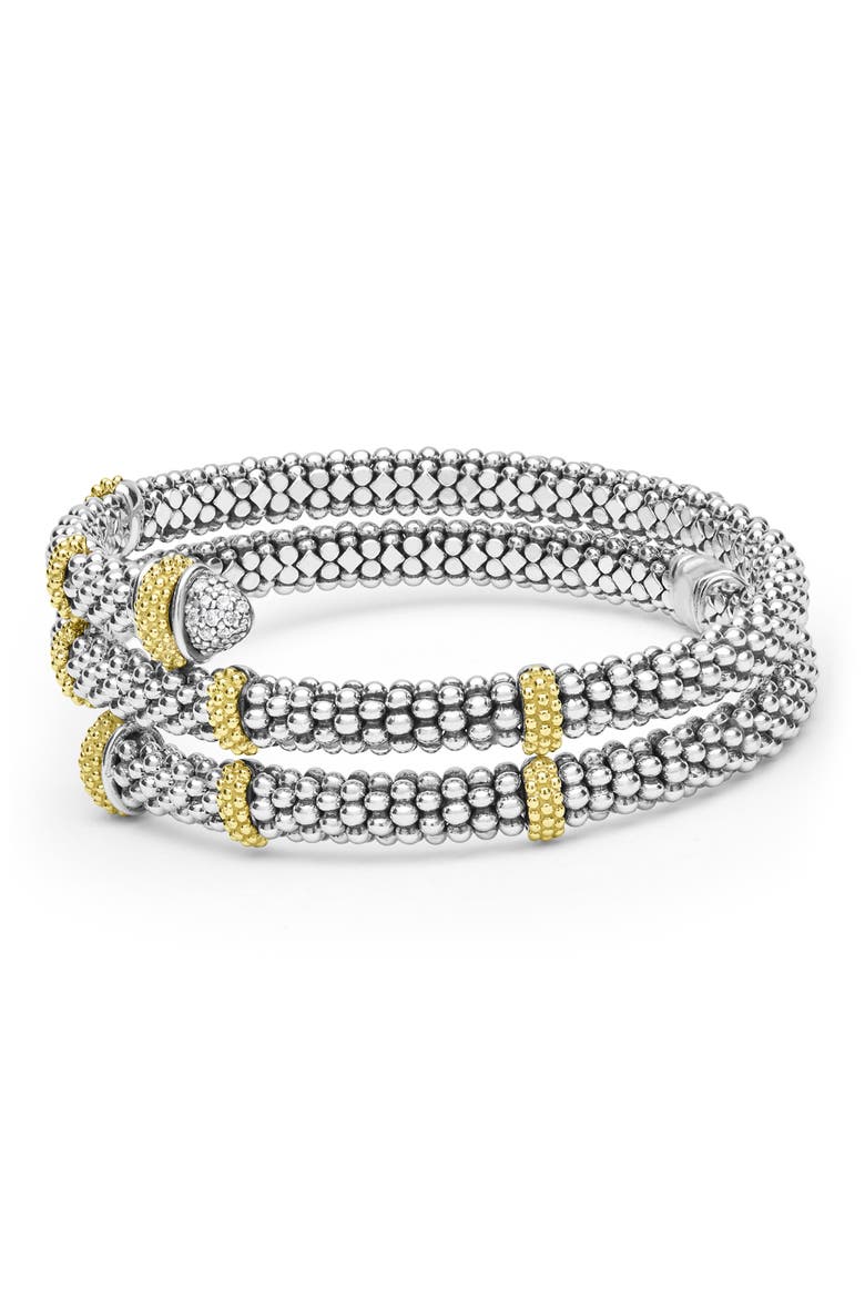 Two-Tone Caviar Diamond Versa Wrap Bracelet, Alternate, color, TWO TONE