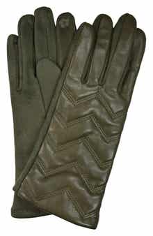 Tech Zigzag Faux Leather Gloves
