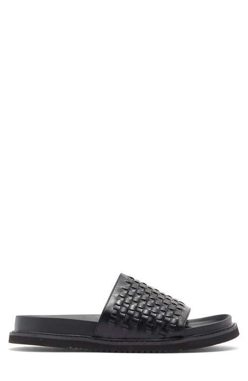 Steve Madden Onyx Woven Slide Sandal In Black