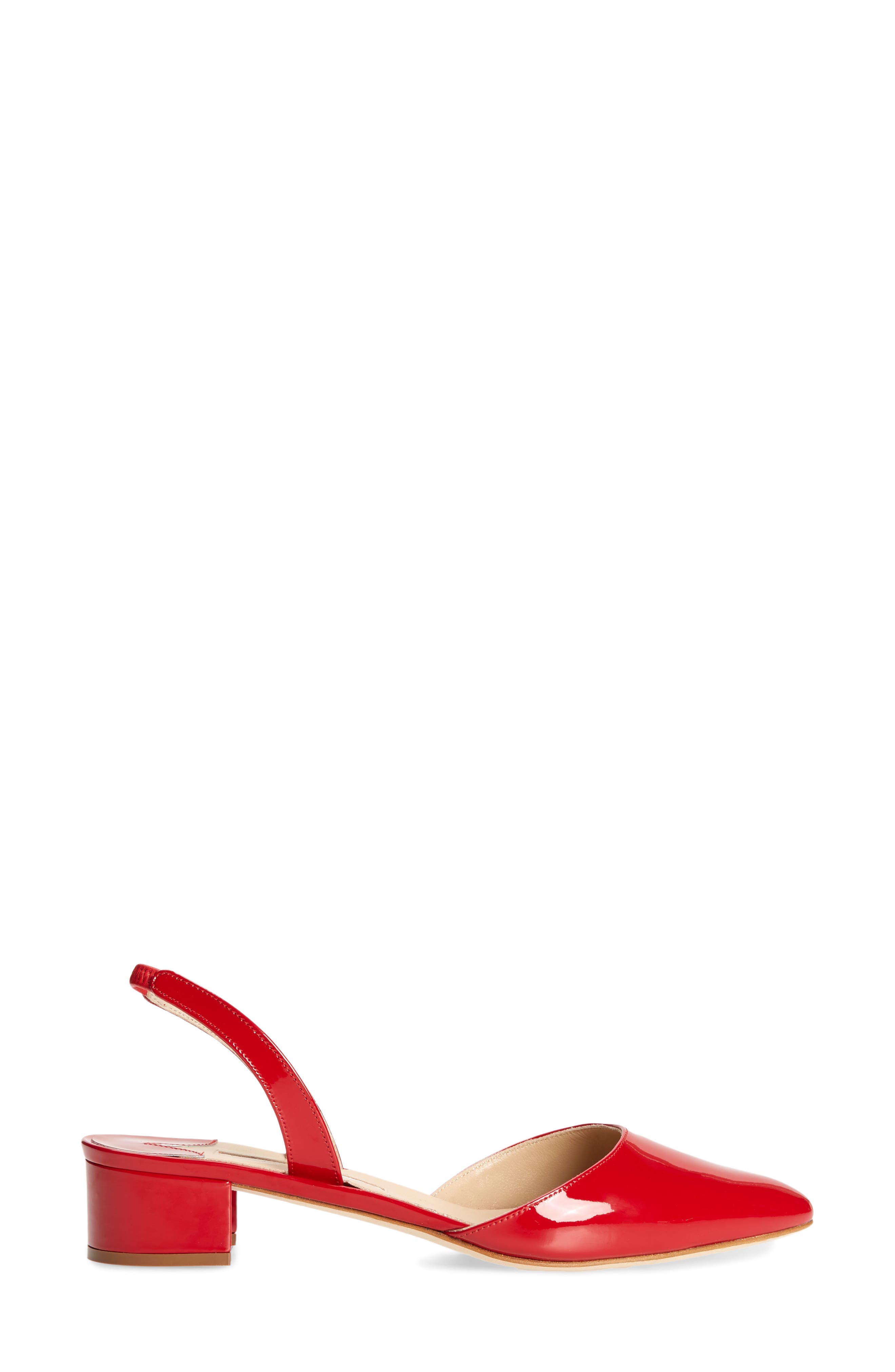 Manolo Blahnik Aspro Block Heel Slingback Pump, Alternate, color, Red