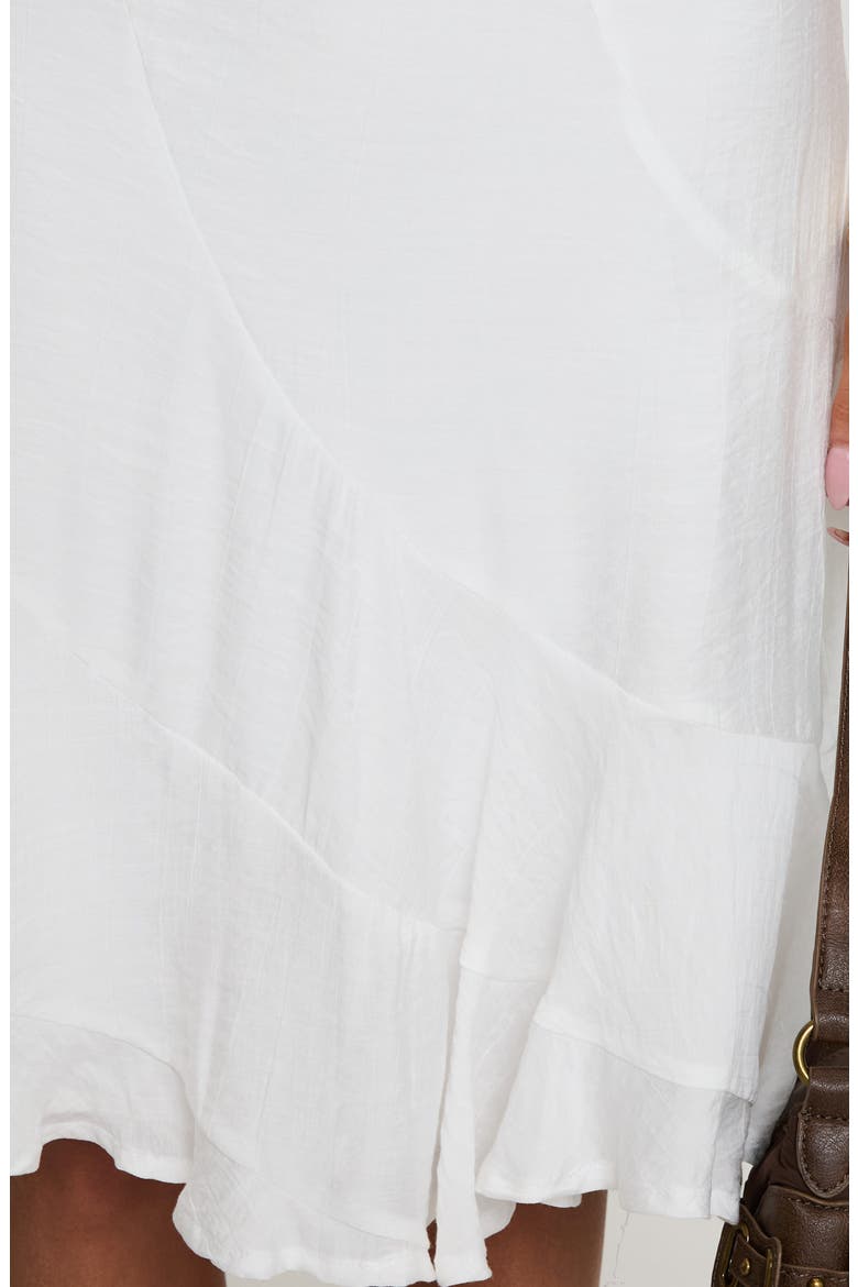 With Kindness Asymmetric Hem Midi Skirt, Alternate, color, WHITE