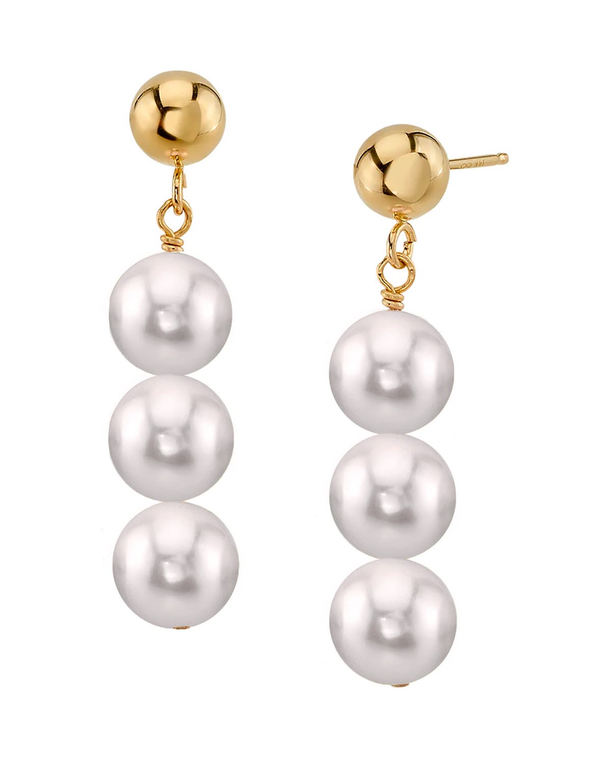 The Pearl Source Japanese Akoya Pearl Celeste Earrings In Gold