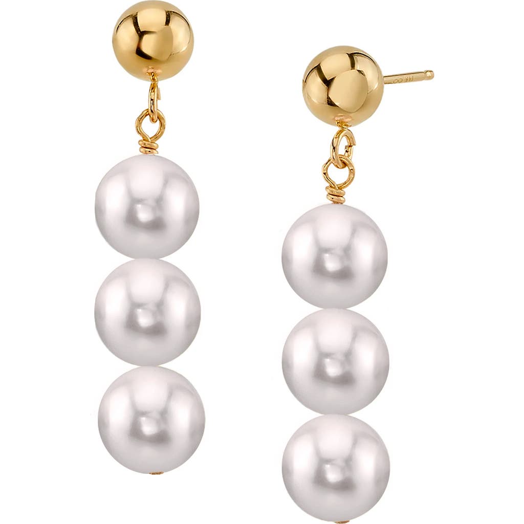 The Pearl Source Japanese Akoya Pearl Celeste Earrings In Gold