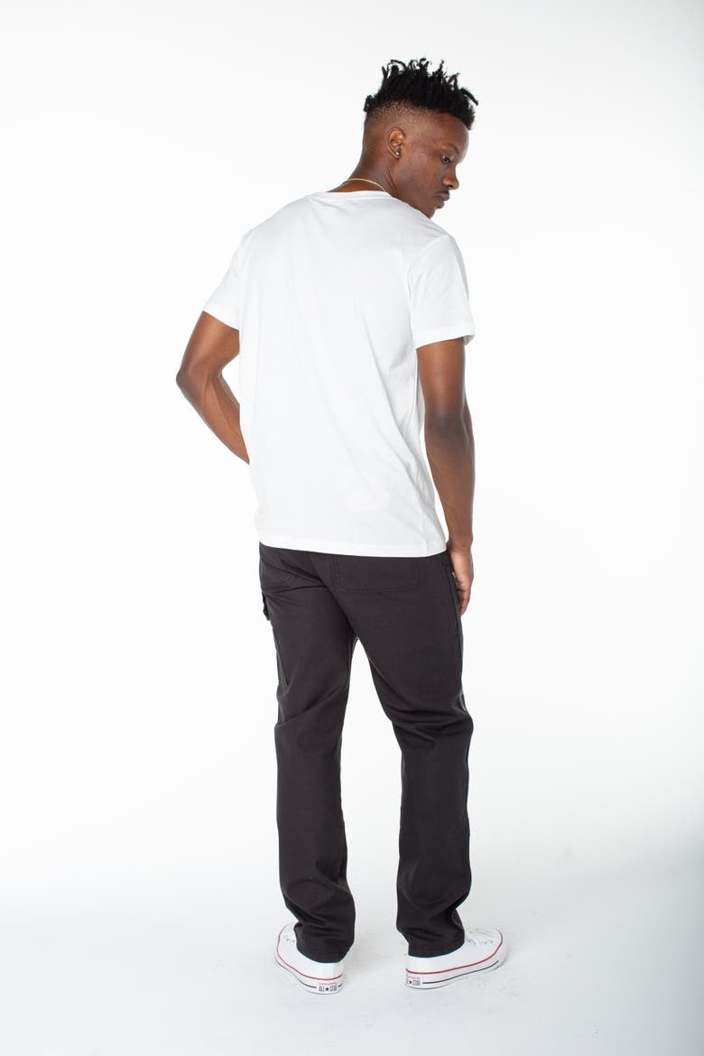 Double Front Straight Leg Carpenter Pants, Alternate, color, BLACK SOOT