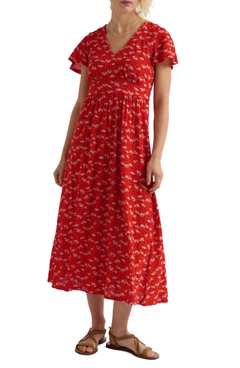 Chateaux Floral Organic Cotton Midi Dress