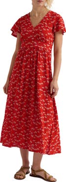 Seasalt Cornwall Chateaux Floral Organic Cotton Midi Dress