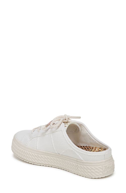 Blowfish Malibu Women's Super Slide Mule Platform Sneakers In White Twill Fabric