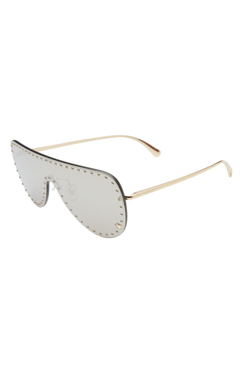 Versace Shield Sunglasses, Alternate, color, Havana Gold