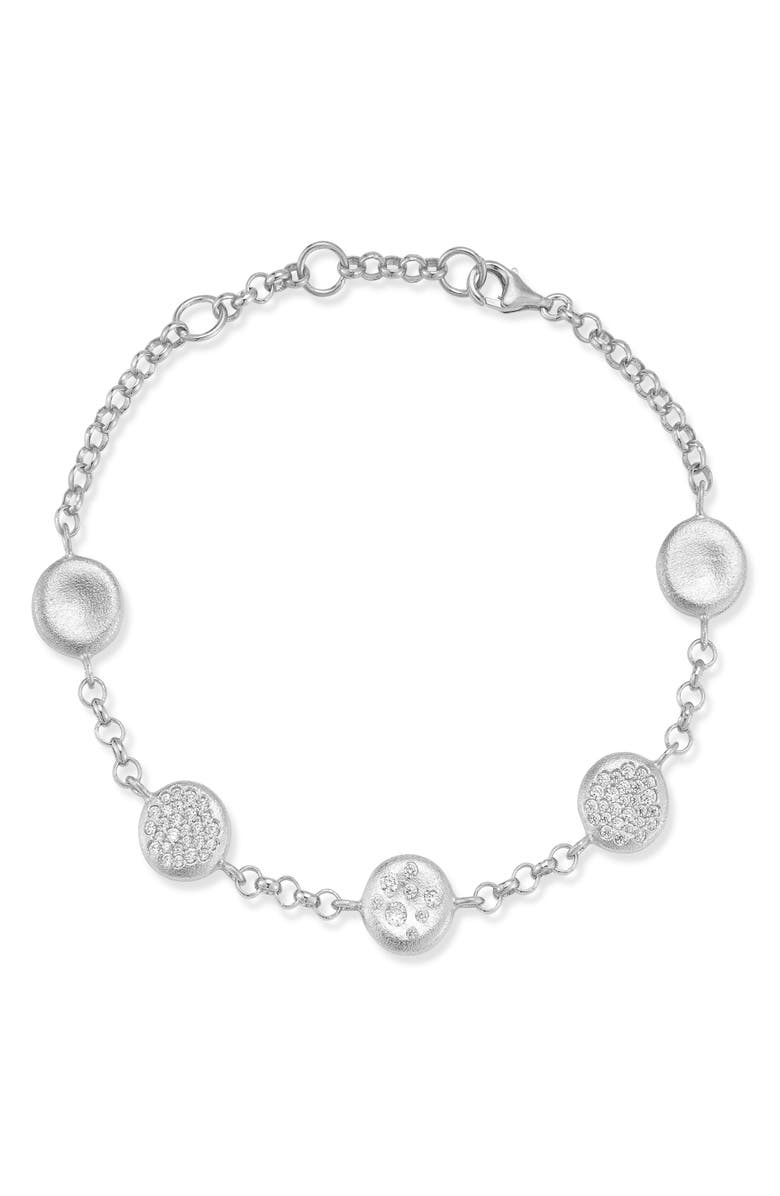 SPHERA MILANO Pavé Station Button Bracelet, Main, color, 