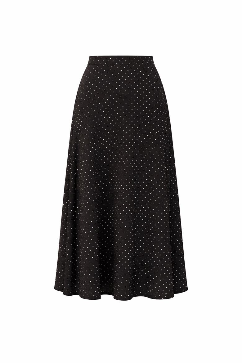 Stone Knit Midi Skirt, Main, color, BLACK