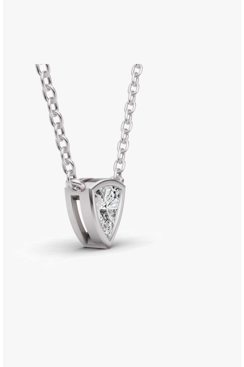 14K Gold 1 ct Lab Grown Trillion Shape Diamond Bezel Pendant, Alternate, color, White Gold