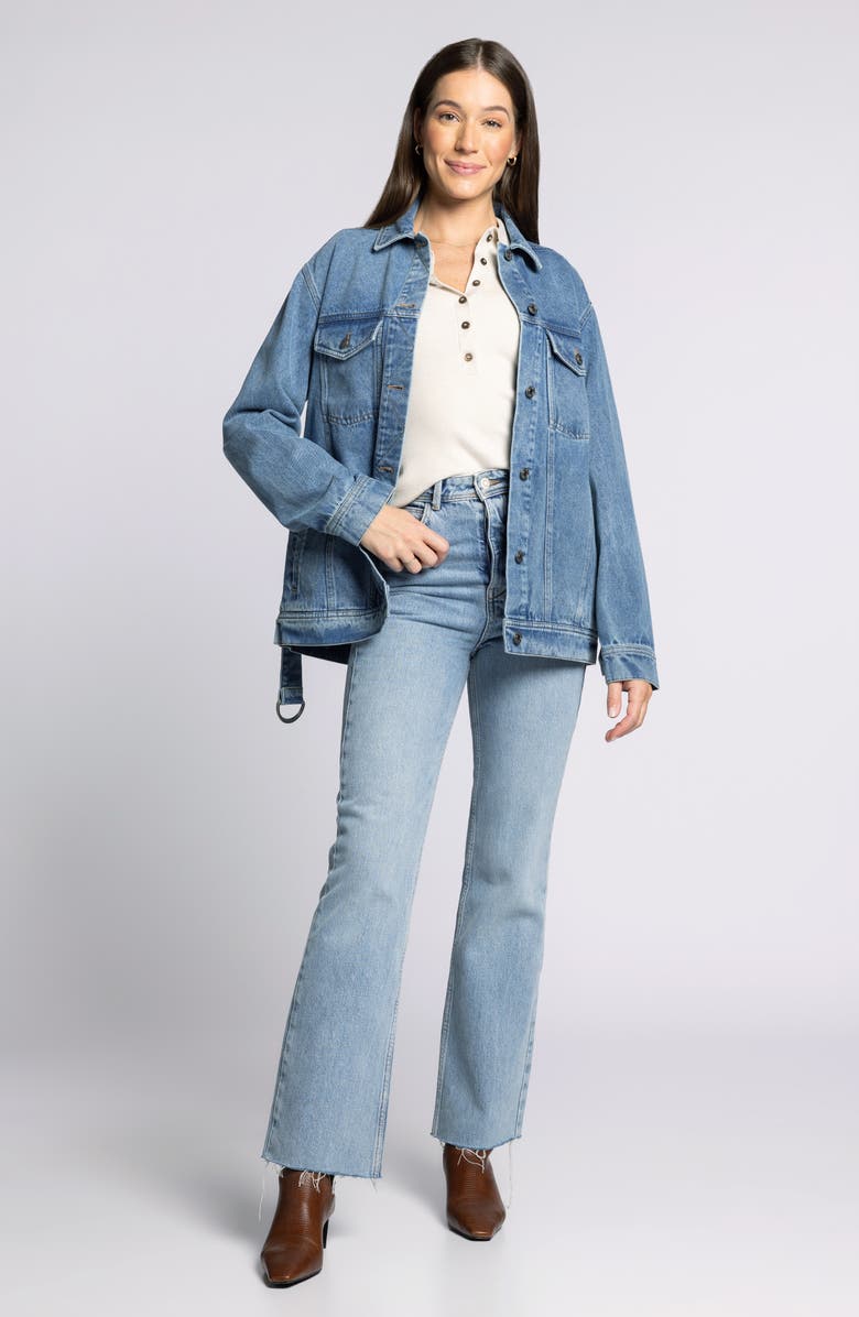 Thread & Supply Nevada Belted Denim Jacket, Alternate, color, Med Wash