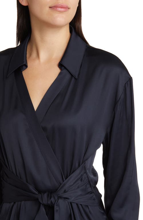 Hugo Boss Boss Daknota Belted Long Sleeve Dress In Blue