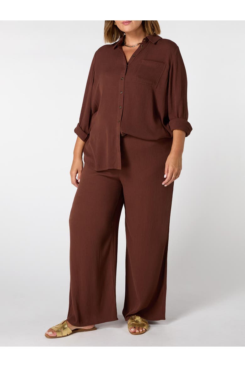 Crinkle Drawstring Pants, Alternate, color, Chocolate