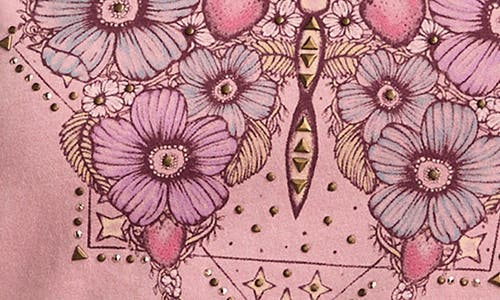Lucky Brand Celestial Floral Butterfly Graphic T-shirt In Pink