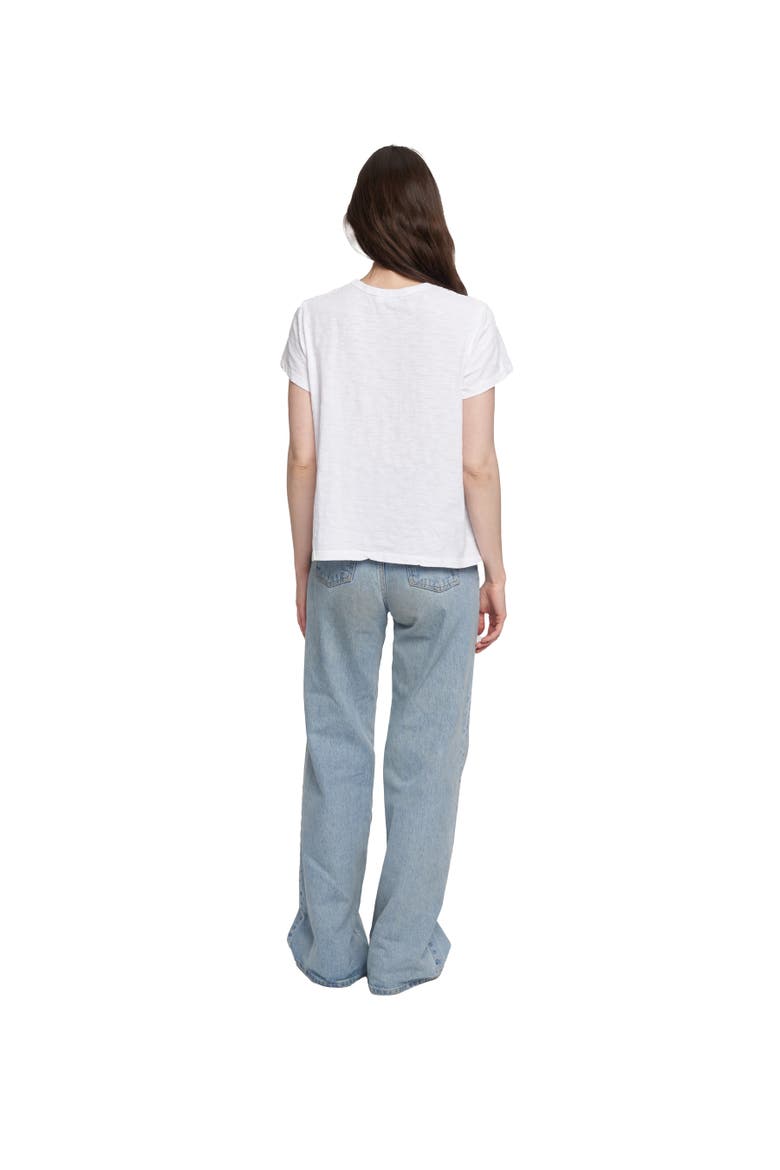 Easy Short Sleeve Crew Lace Yoke, Alternate, color, Blossom
