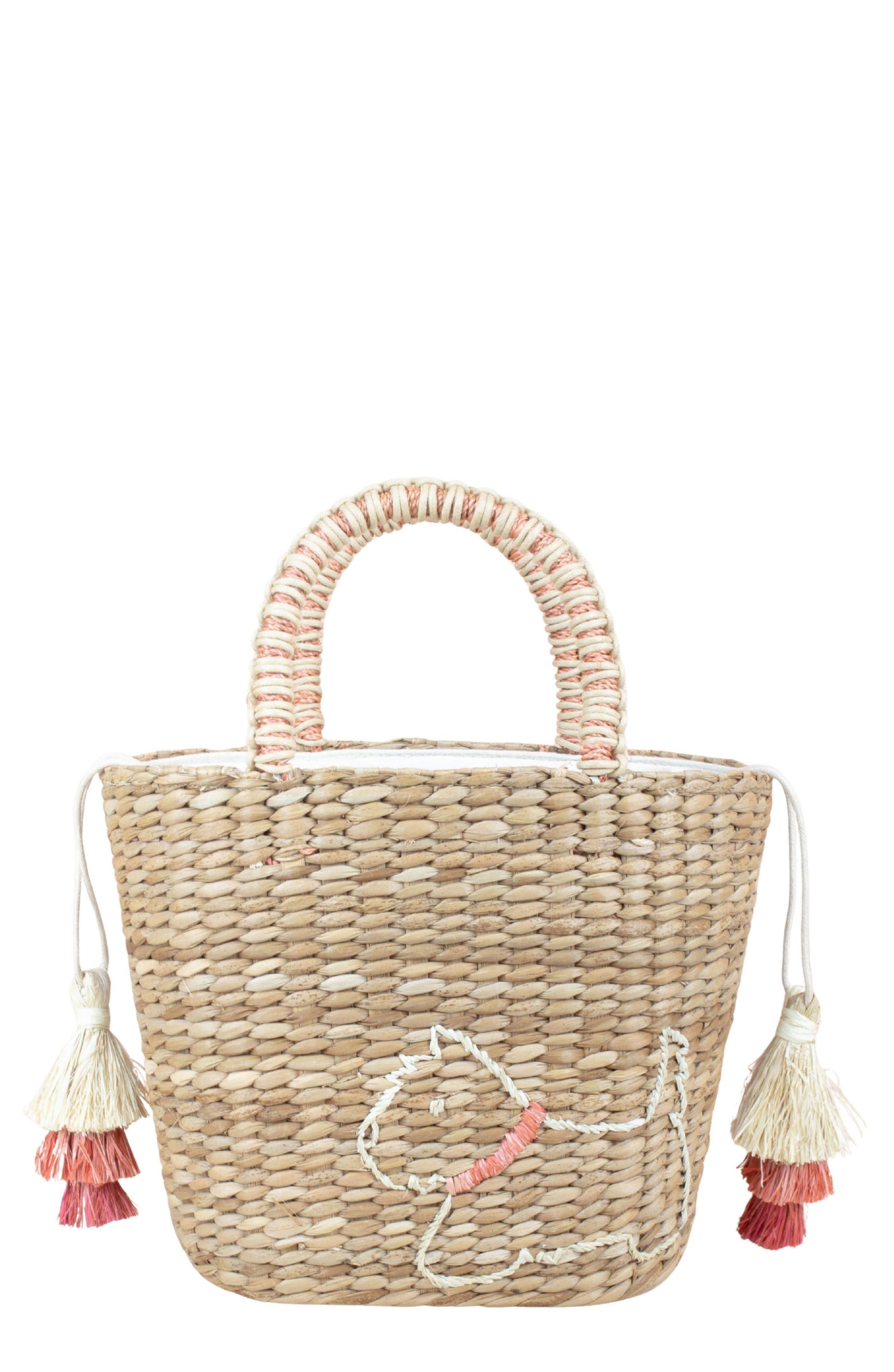 LIKHA Westie Embroidered Tote Bag, Main, color, Natural