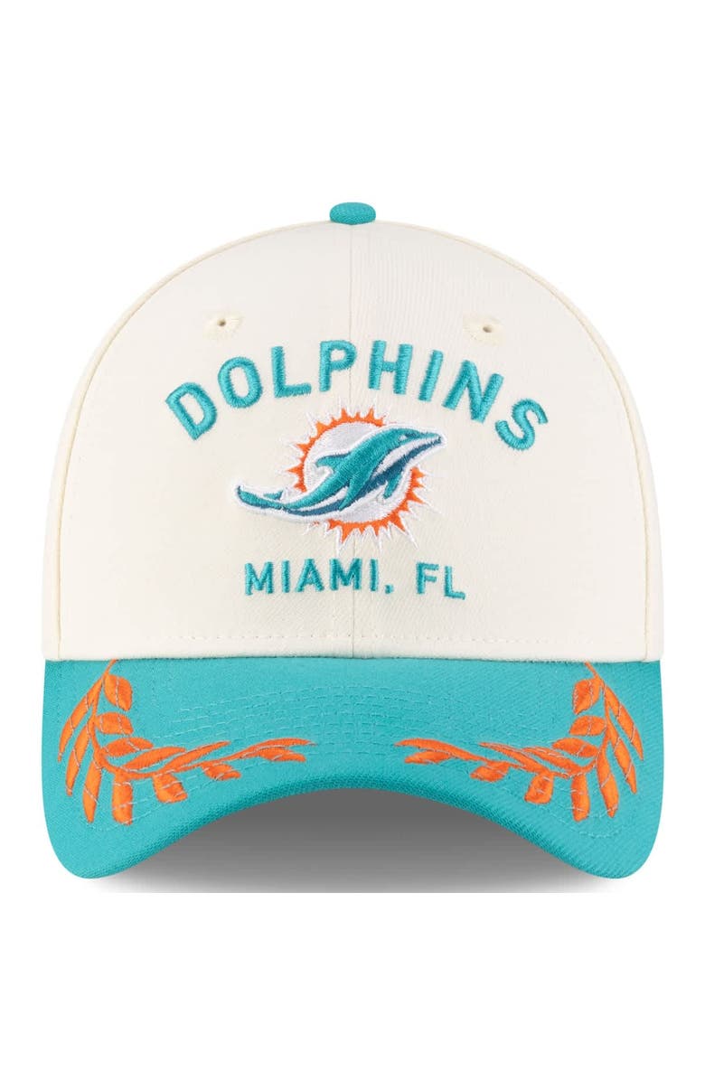 New Era Men's New Era Cream/Aqua Miami Dolphins 2025 NFL Draft 39THIRTY Flex Hat, Alternate, color, Cream