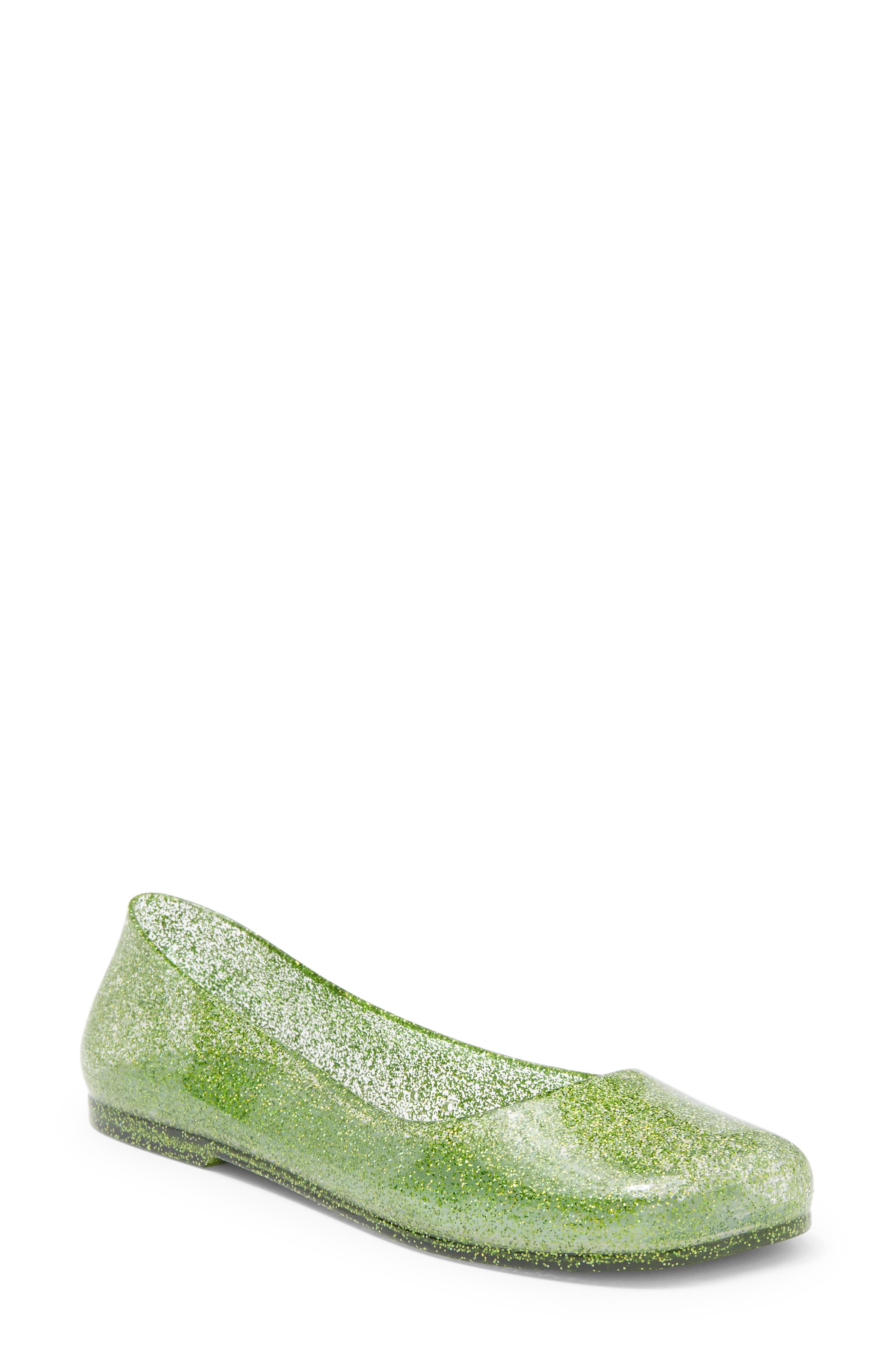 Balanced Clear Flat, Main, color, GREEN GLITTER