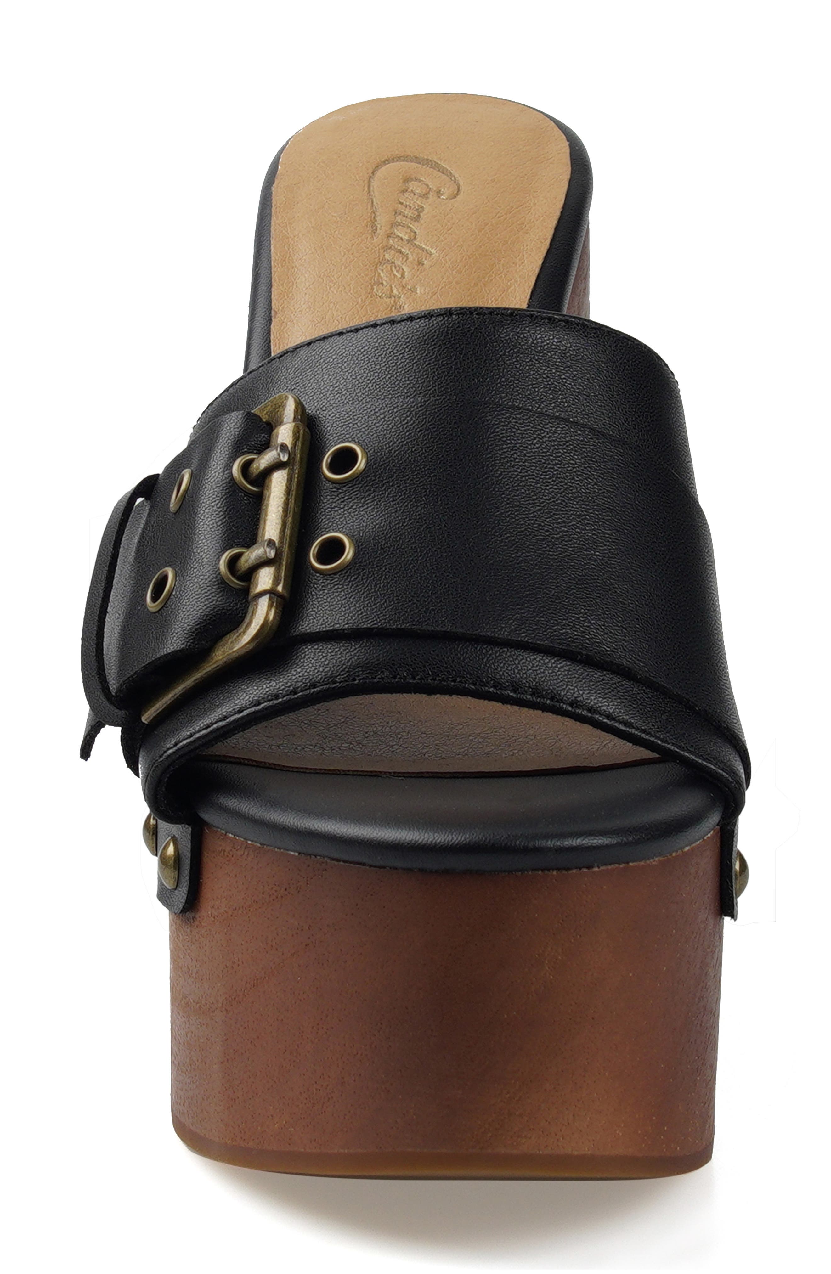 Crista Platform Slide Sandal, Alternate, color, BLKLT
