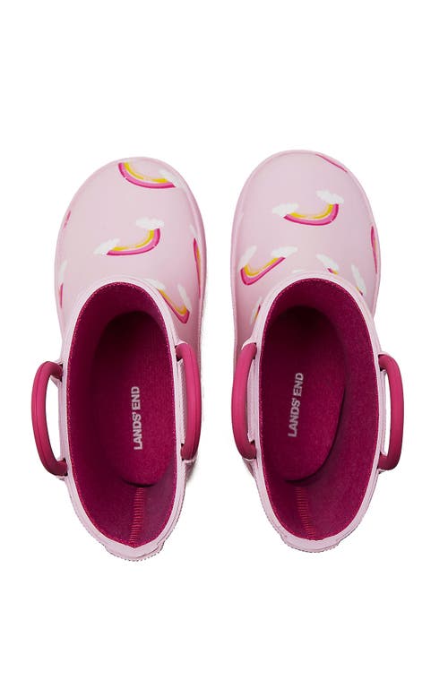 Lands' End Kids Pull On Splash Rubber Rain Boots In Pink