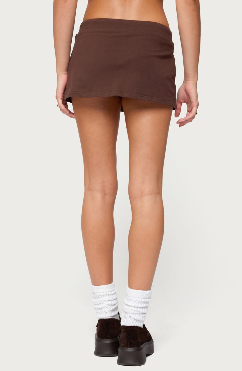 EDIKTED Bayside Stretch Cotton Micro Skort, Alternate, color, Brown