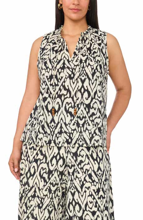 Front Slit Flowy Cotton Shell