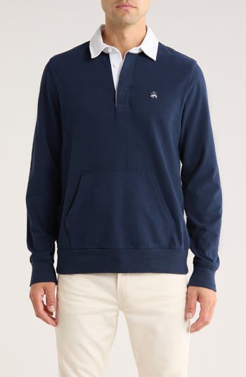 Brooks Brothers Long Sleeve Cotton Polo In Blue