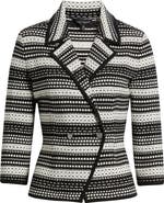 Ming Wang Tailored Fit Double Breasted Knit Blazer