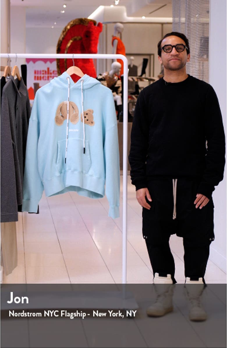 Bear Appliqué Cotton Hoodie, sales video thumbnail