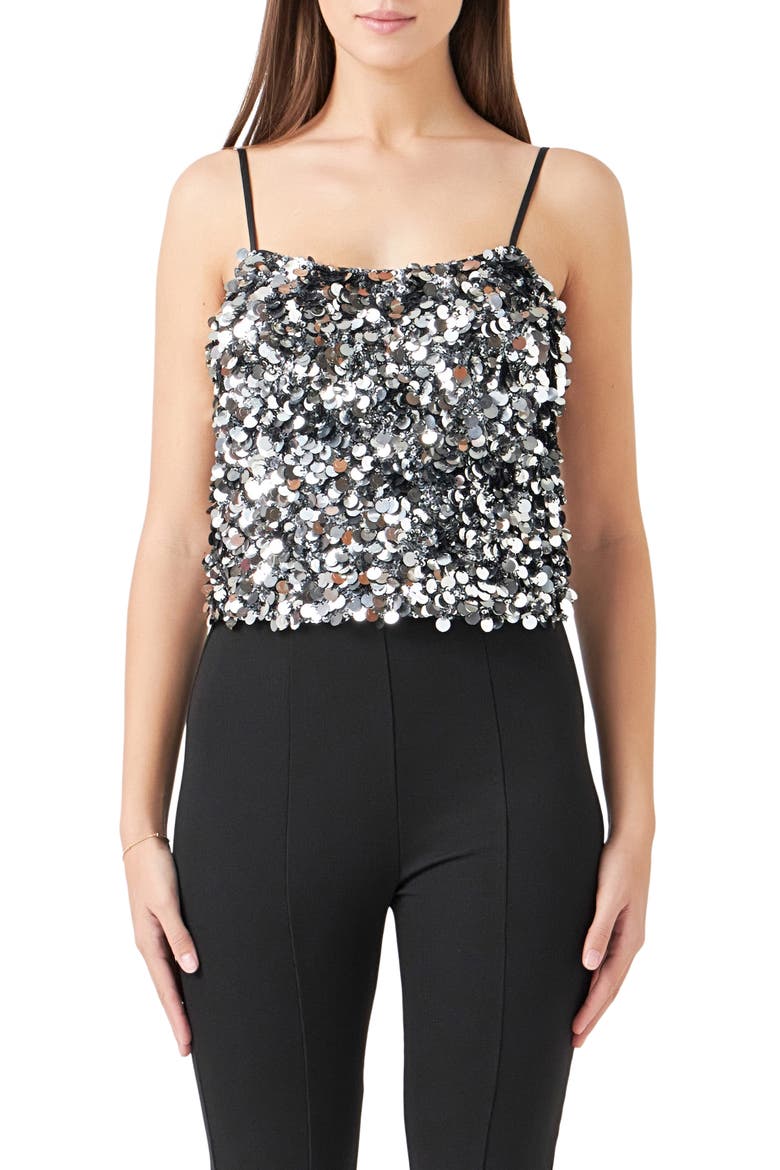 Sequin Camisole, Main, color, SILVER
