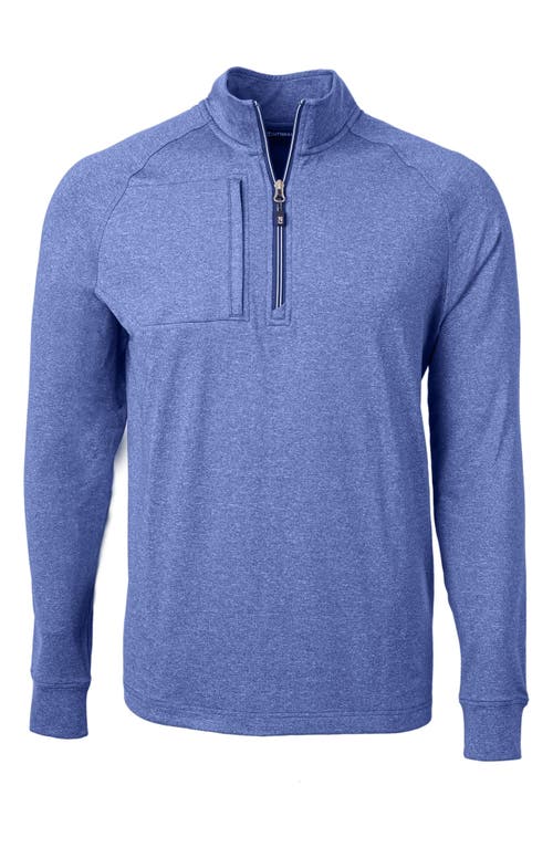 Cutter & Buck Adapt Heather Quarter Zip Pullover in Tour Blue Heather  product