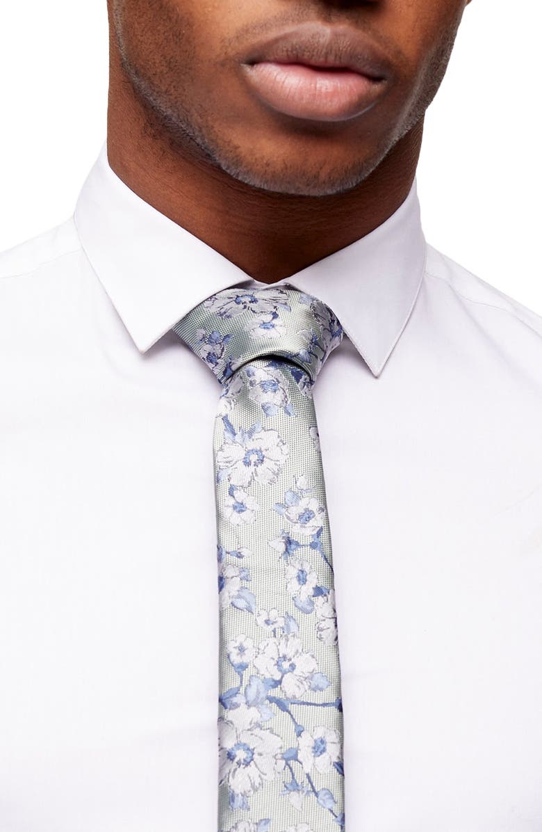 Topman Topshop Floral Jacquard Tie, Alternate, color,