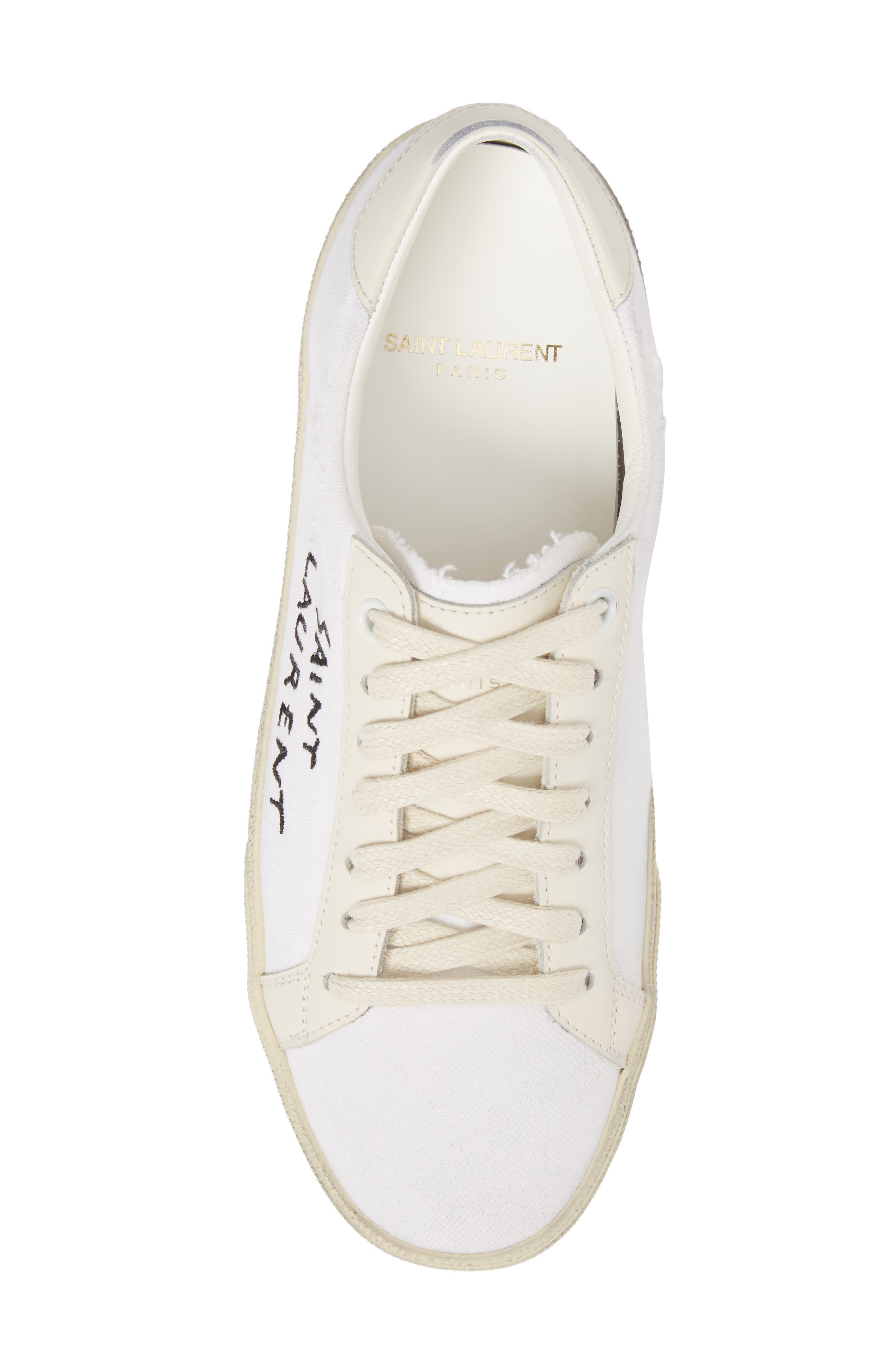 Saint Laurent Court Classic Lace-Up Sneaker, Alternate, color, 
