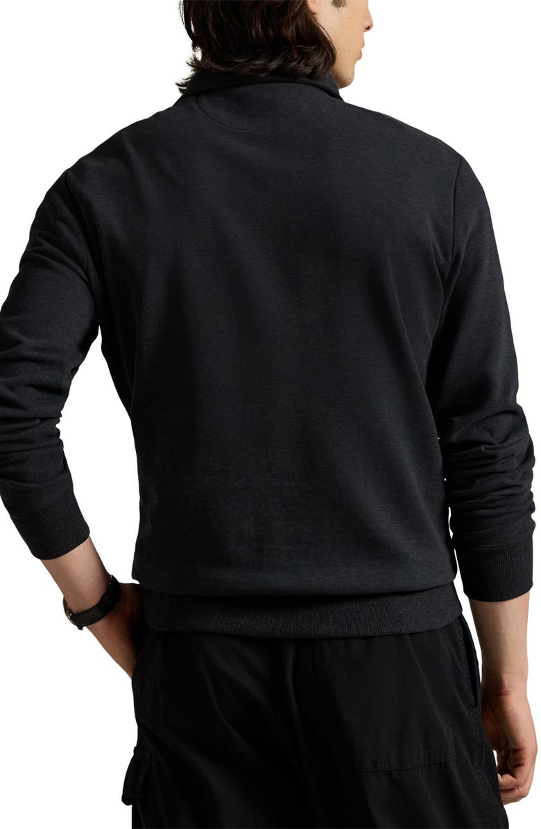 Polo Ralph Lauren Long Sleeve Luxury Cotton Blend Polo, Alternate, color, Polo Black Heather