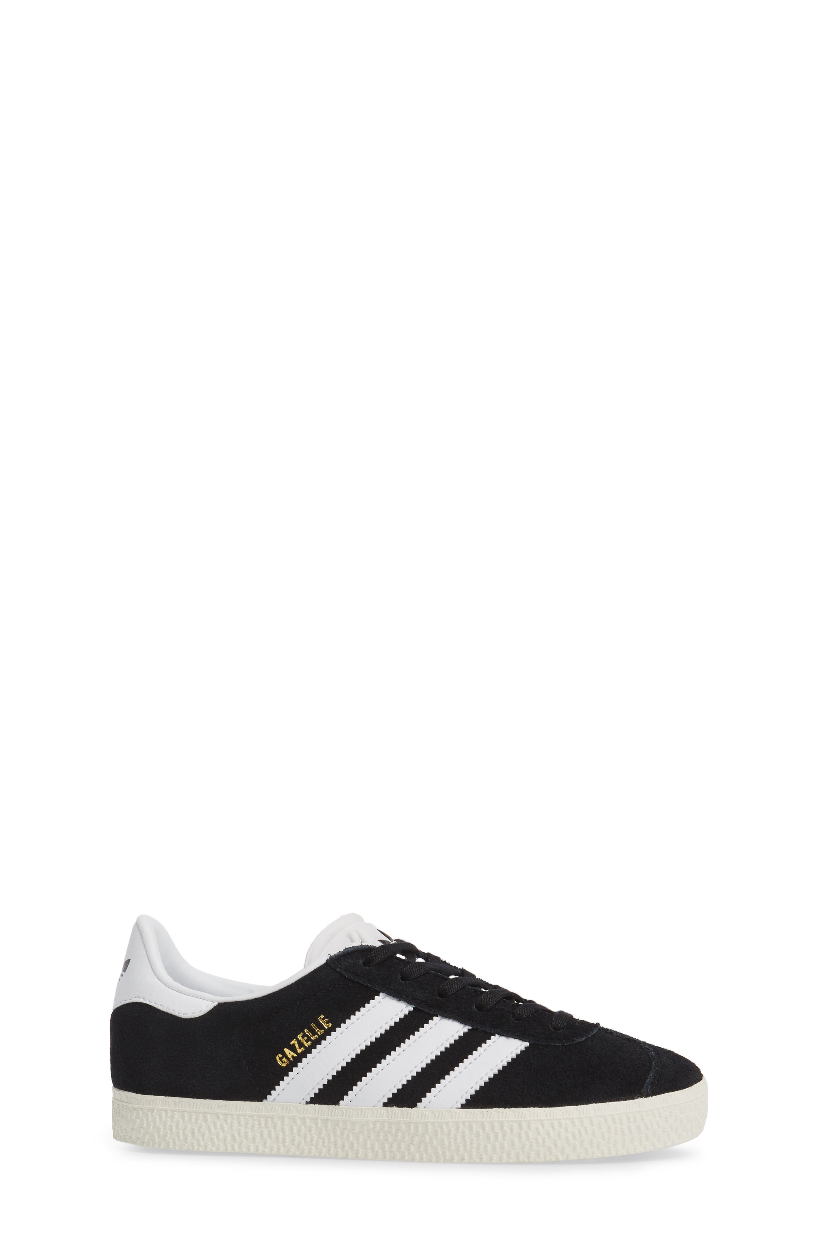 adidas Kids' Gazelle Sneaker, Alternate, color, Core Black/ White/ Gold