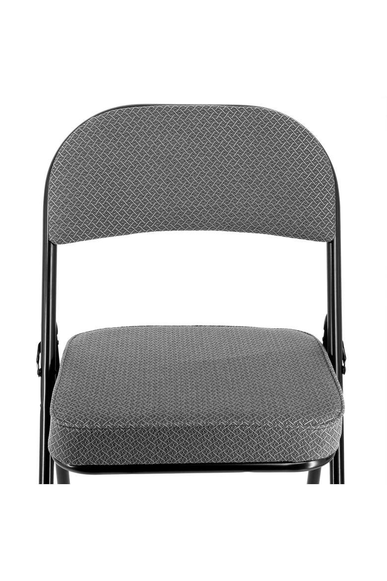 4 Piece Metal Folding Chair with 2.2 Inch Padded Seats, Alternate, color, Grey