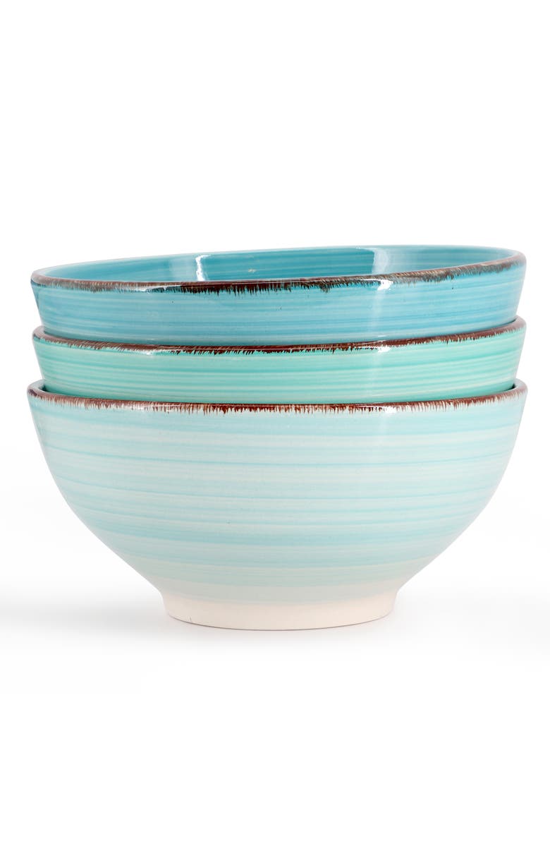 Elama Blue Ridge 6.25 Inch 6 Piece Round Stoneware Assorted Bowl Set, Alternate, color, Assorted