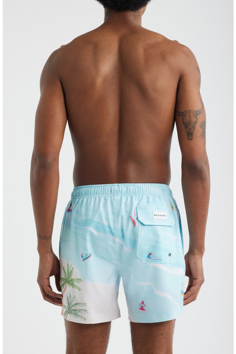 Jet Ski Island Swim Trunks, Alternate, color, BLUE