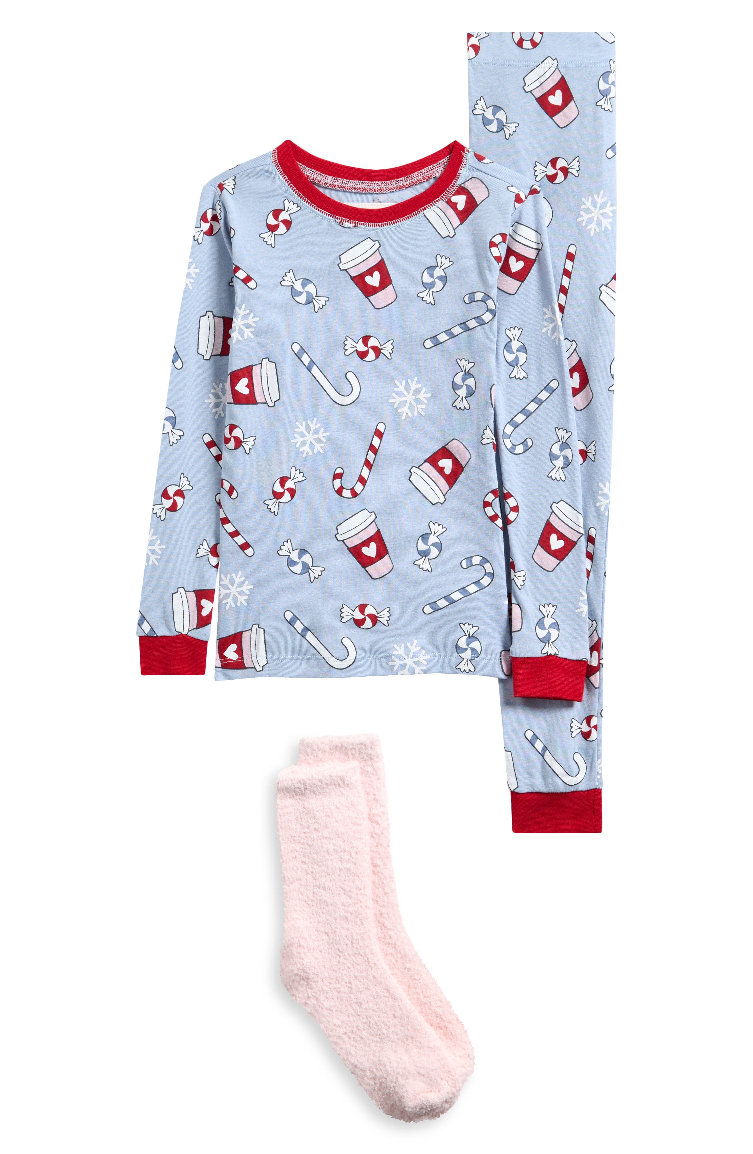 Kids' 3-Piece Holiday Pajamas and Socks Set