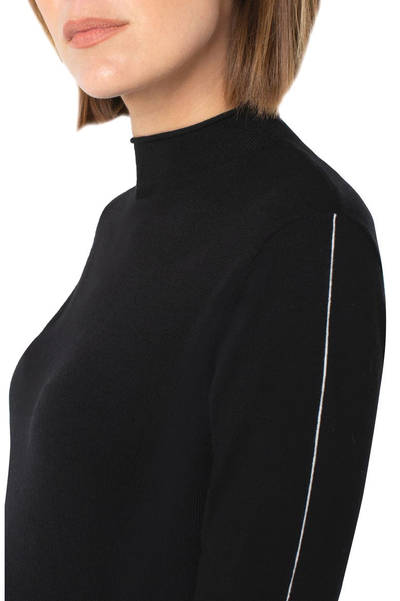 Rolled Hem Sweater, Alternate, color, BLACK