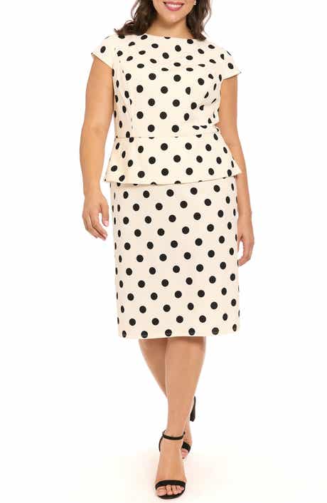 London Times Cap Sleeve Peplum Sheath Dress